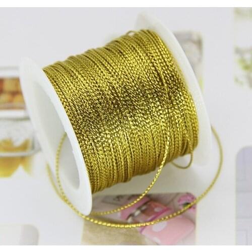 20meters 1mm Wide Tinsel String Craft Making Cord Non Stretch Jewelry Making Gift Wrap Ribbon Metallic Cord Packaging Rope