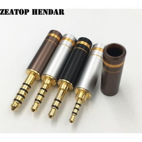 5Pcs Copper Gold Plated 2.5mm / 3.5mm / 4.4mm 3 4 5 Pole Stereo Jack HiFi Balanced Earphone DIY Audio Plug Solder Connector
