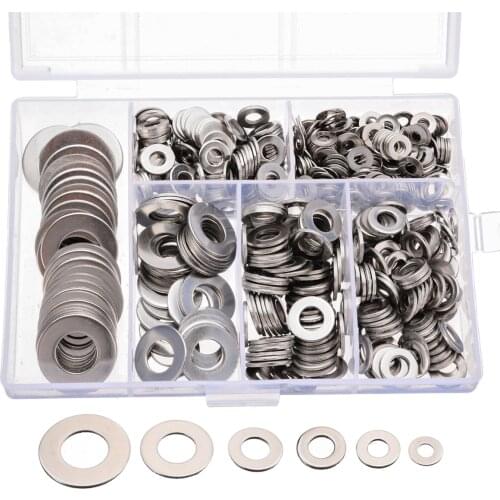 660pcs/set M3 M4 M5 M6 M8 M10 Stainless Steel Flat Washer Plain Gasket Spacers Kit Screw Bolt Fastener