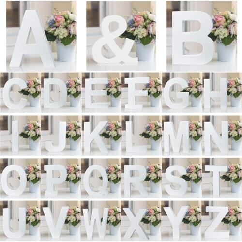8 cm white wooden letters English letters DIY personalized name design craft free standing wedding birthday home decoration