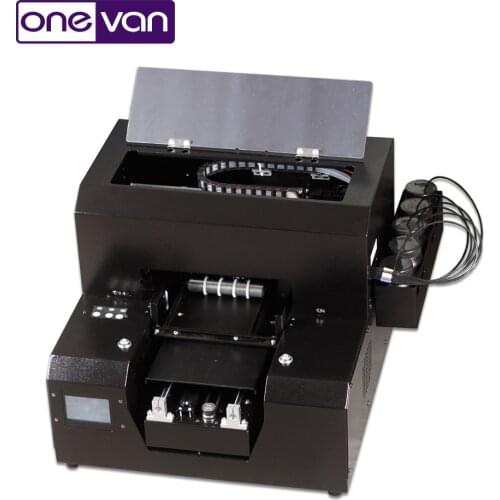 Automatic Small UV Printer A4 Size UV Flatbed Printer with free UV Ink for Bottle, Phone Case, Lighter, TPU, PVC, Metal, Wood