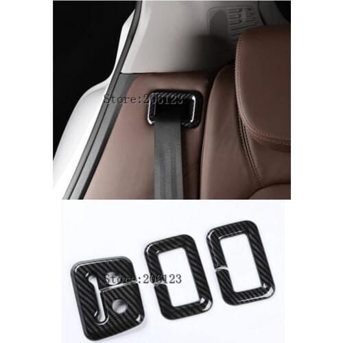 Free shipping ABS carbon fiber grain 3pcs/lot For Alfa Romeo Stelvio 2017 2018 rear back Seat belts decoration cover