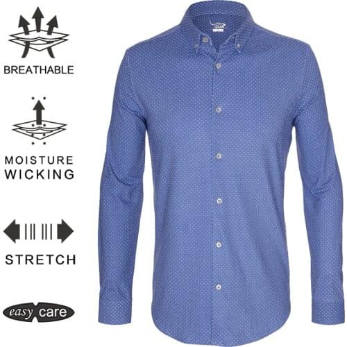 EAGEGOF Brand Long sleeve Golf clothes Male Dress Shirt for Business Social Turn-down Collar quick dry sports Fabric shirts