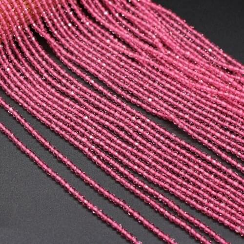 Natural Stone Beads Pink Spinels Section Round Small Loose Beads for Jewelry Making DIY Bracelet Necklace Size 3mm Wholesale