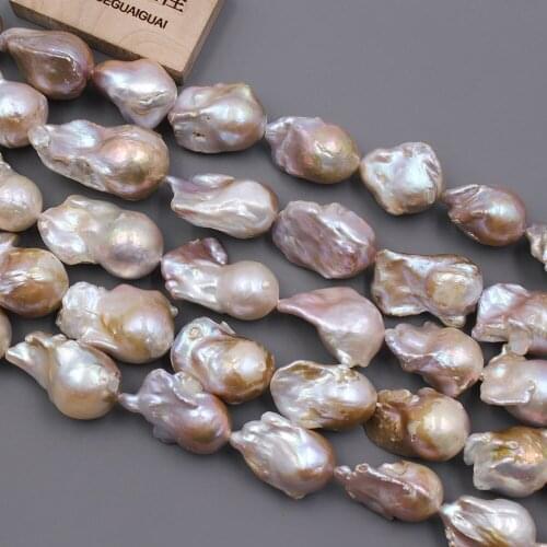 APDGG 1 Strand 15x20-18x26mm Huge Natural Purple Lavender Baroque Pearl Strands Loose Beads For Necklace Bracelet Jewelry DIY