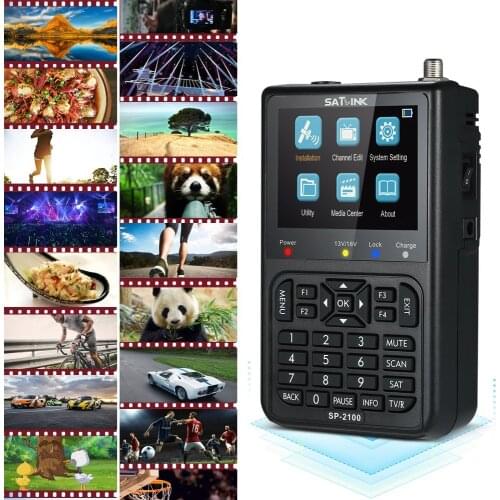 Digital Satellite Finder Signal Finder Searching Meter Digital Satellite Signal Finder Meter with Carrying Pouch and Strap