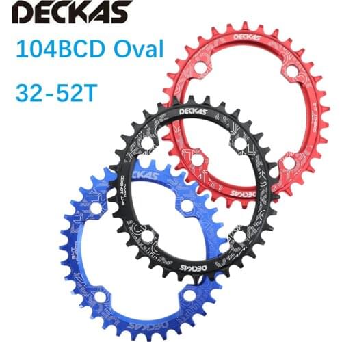Deckas Oval Chainring 104BCD for Shimano MTB bike bicycle chain ring 32t 34 36 38T ultralight Tooth plate chainwheel 104 bcd