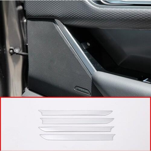 For Land Rover Range Rover VELAR 2017 2018 2019 2020 ABS Matte Silver Door Speaker Decoration Strips Trim Car Accessories 4pcs