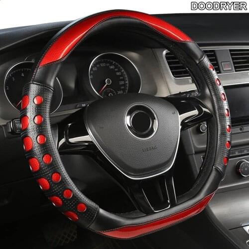 DOODRYER Carbon Fiber Leather Car Steering Wheel Cover For Chevrolet Cruze Captiva Lacetti Aveo Niva Spark Sonic Trax Camaro