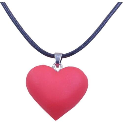 Classic Romantic Red Heart Jewelry Hot Rope Pendant Necklace Girlfriend Women Female Gift Valentines Day Drop Shipping BC001