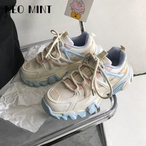 Autumn New Arrival Chunky Sneakers Women White Wedges Women Shoes Retro Chic Korean Style Designer Sports Skateboard Vulcanize