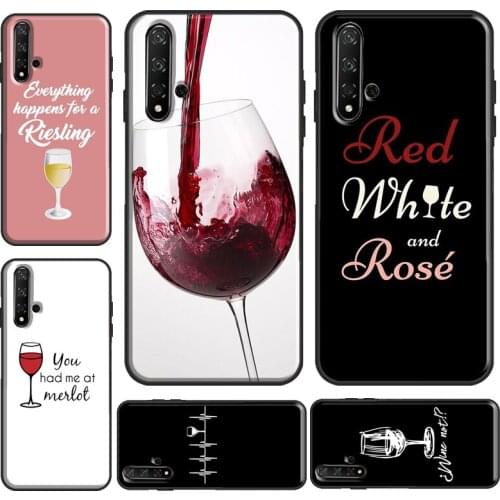 Cool Red Wine Glass For Huawei Nova 5T Y9 Y7 Y6 2019 Case For Honor 8X 9X 10i 9 10 Lite 20 Pro 7A 8A Cover
