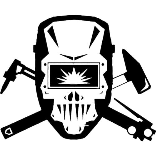 Dawasaru Welder Skull Car Sticker Personality Cover Scratch Decal Laptop Truck Motorcycles Auto Accessories PVC,15cm*12cm