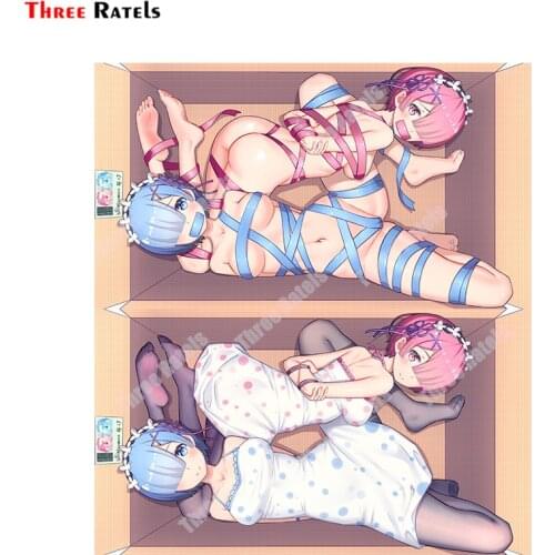 Three Ratels A764 Rem And Ram Re Zero Kara Hajimeru Isekai Seikatsu Decals For Bmw E60 Automobiles & Motorcycles Auto Accessory