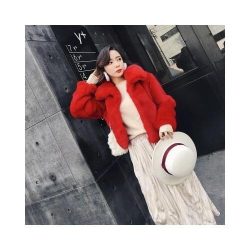 Top brand High-end New Style Fashion Women Faux Fur Coat 18S40 high quality
