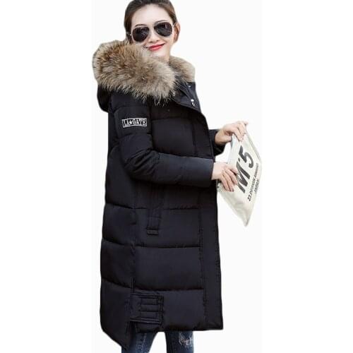 2017 NEW WOMEN WINTER JACKETSFUR COLLAR HOODED COTTON PADDED THICKEN WARM FEMALE PARKAS WOMEN WINTER COAT JACKET HOT SALE ZL820