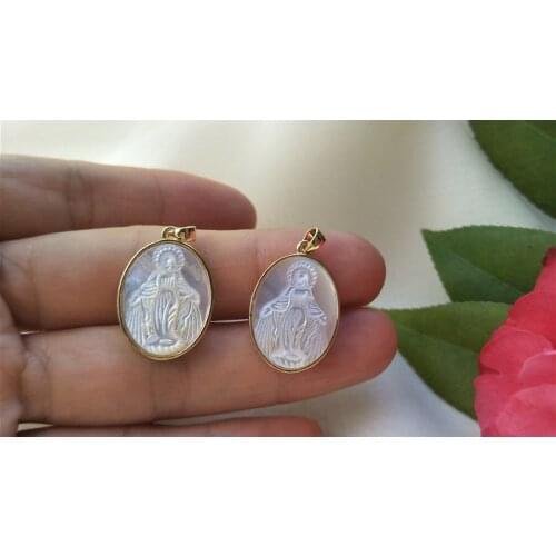 10pcs 12.8*10mm & 21.4*16.5mm Natural Lady Grace Mother Pearl Shell Pendant for Necklace 18k gold-plated Edging for DIY Jewelry
