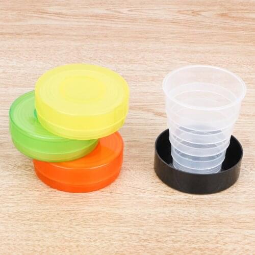 Plastic Folding Cup For Outdoor Sport Travel Portable Water Drinking Tea Cup Retractable Telescopic Collapsible Cups