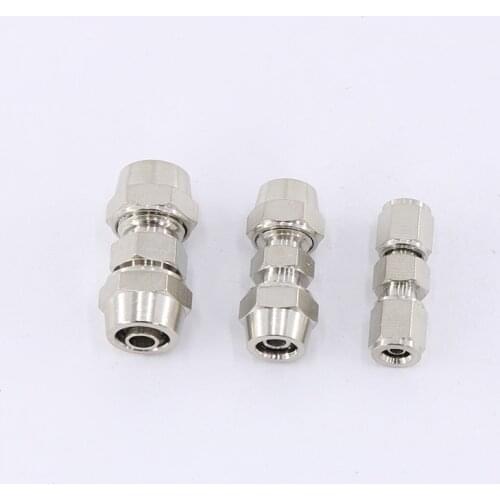 1 pc PU-4/6/8/10/12/14/16 Air pipe pneumatic quick-screw copper joint double-head quickly screw straight through