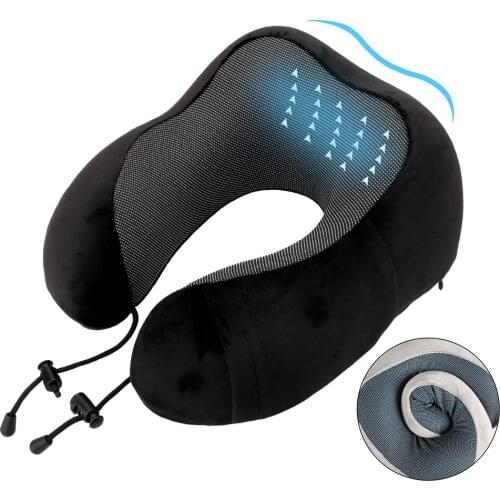 1PC U Shaped Memory Foam Neck Pillows Soft Slow Rebound Space Travel Pillow Solid Neck Cervical Healthcare Bedding