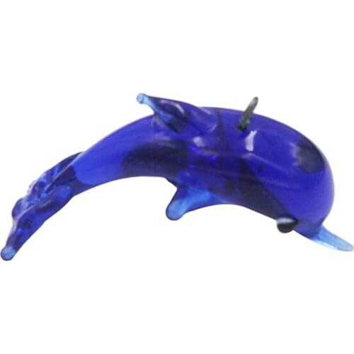 2Pcs 18*35mm Blue Glass Jumping Dolphin Charm Cute Lamp Work Lucky Fish Animal Pendant for Making Jewelry Nazar Protection