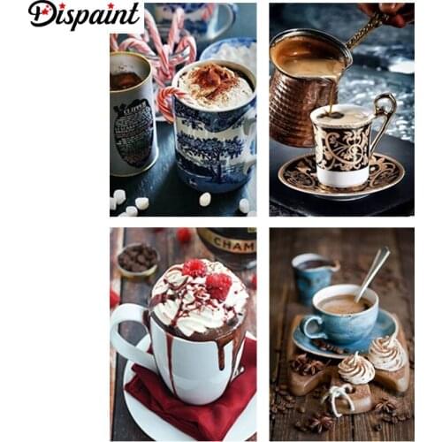 Dispaint Full Square/Round Drill 5D DIY Diamond Painting "Coffee landscape" 3D Embroidery Cross Stitch 5D Home Decor Gift