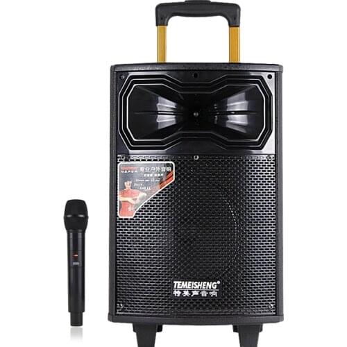 Portable Outdoor Speaker 8 Inch Bass & Treble Adjustable Big Speaker Bluetooth Stereo Subwoofer AUX Louderspeaker with Wheels