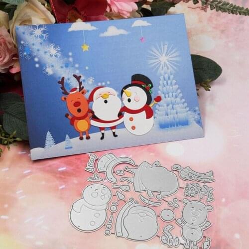 Christmas Santa Snowman Deer Metal Cut Dies Stencils For Scrapbooking Stamp/photo Album Decorative Embossing DIY Paper Cards