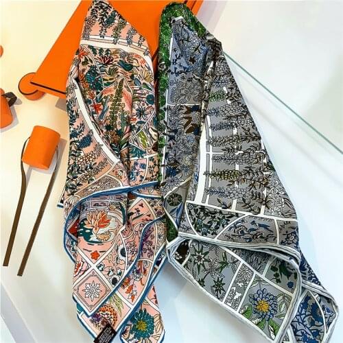 90cm Hijab Scarf Women Bandana Handmade Curled Twill Silk Square Scarf Luxury Foulard Head Scarves Shawl foulard femme Hijab