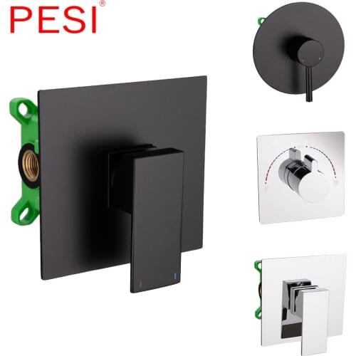 Concealed Mounted Brass Shower Faucets Hot Cold Shower Mixer 1 Way Shower Valve Bathroom Faucet With Embedded box Chrome