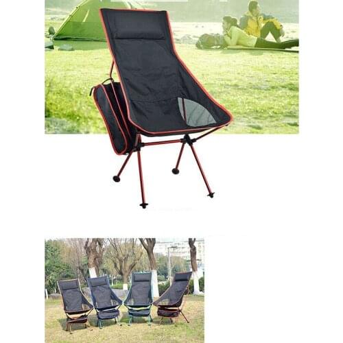 Outside Aluminum Alloy Folding Chair Portable Picnic Camping Chair With Storage Bag Oxford Cloth Folding Chair With Pillow