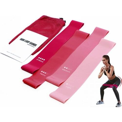 Resistance Bands 4-Piece Set Fitness Rubber Band Sport Elastic Band For Legs Butt Fitness Indoor Yoga Pilates Exercise Equipment