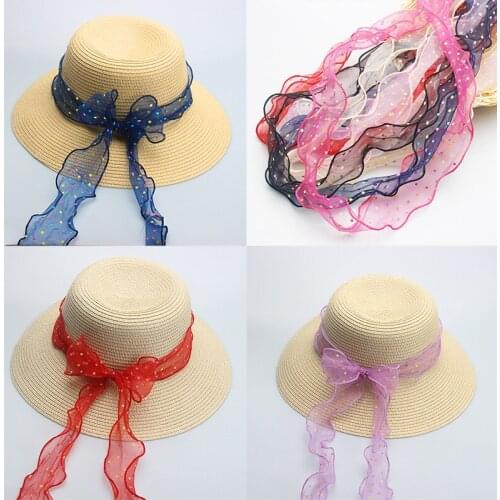 Tulle Ribbon Roll With Fur Dots For Hats Decor Crafts Hairbows DIY Bow Making 55mm Width Ribbon 5 Yards 100yards Wrapping