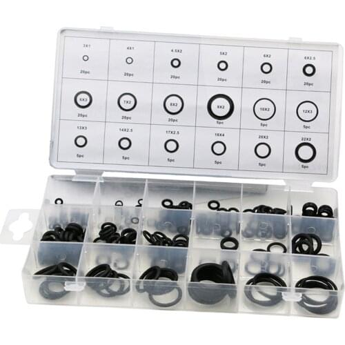 225pcs O-Ring Washer Seals Assortment Watch Gaskets Set for Workshops Garages Plumbing Services