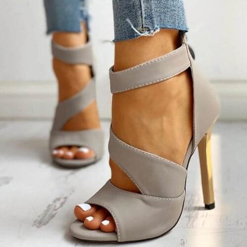 Lager Size 42 43 Woman Sandals Summer New 2021 Sexy Female Pumps Peep-toe Ladies Heeled Shoes Womens Summer Footwear High Heels