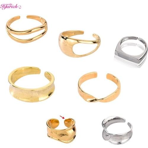 Fashion Punk Cross Joint Ring Geometric Twist Minimalist Jewelry Metal Circular Golden Ring for Women Street Dance Accessiory