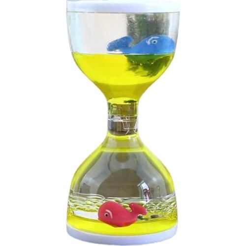 Liquid Motion Bubbler Timer Desk Sensory Toy Animal Floating Oil Hourglass for F Q6PD
