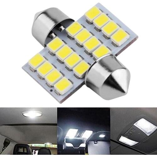 16SMD LED DC 12V Car Auto White Reading Interior Dome Light Festoon Bulbs Lamp