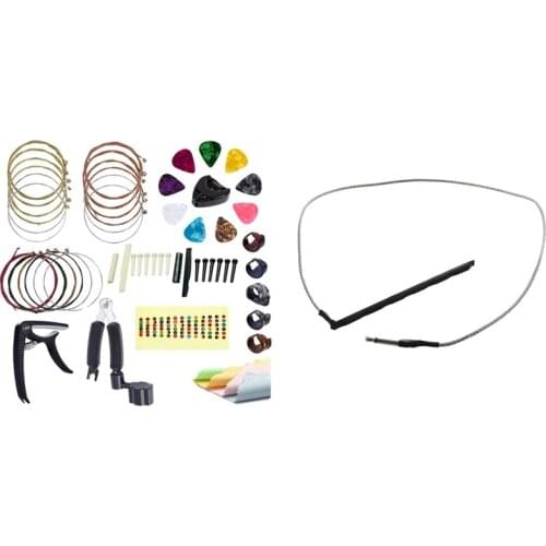 1X Acoustic Guitar Piezo Under-Saddle Pickup & 36 PCS Guitar Accessories Kit Including Guitar Picks,Capo