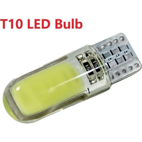2pcs T10 W5W LED car interior light COB silicone auto Signal lamp 12V 194 501 Side Wedge parking bulb for lada car styling