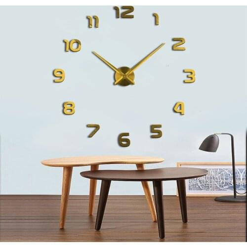 3D DIY Wall Clock Stickers Mirror Number Home Decoration for Living Room Bedroom Adjustable Paste Type Quartz Clock