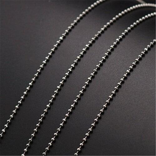 WKOUD 10m (32ft) Silver Color 2mm ball chain beads chain handmade necklace bracelet Accessories DIY metal jewelry findings