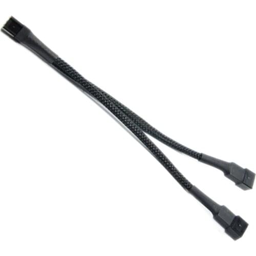 Angitu 5pc/lot PWM 3pin Fan Extension Splitter Cables,Motherboard CPU 3 pin to 2 Way Fan Sleeved Power Cable