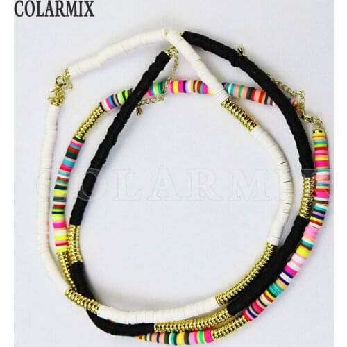 8 Strand Multi color Polymer Clay Beads Bracelet Simple style beaded chain fashion jewelry bracelet jewelry 9821
