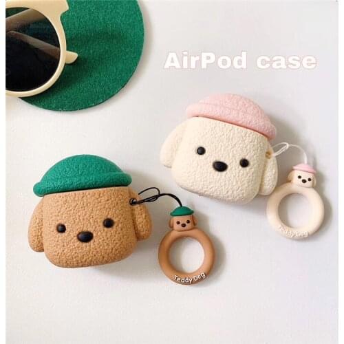 Teddy Dog Cute Case for Airpods 1 2 Earphone Box Cover Soft Bluetooth Wireless Protect Case for Airpod