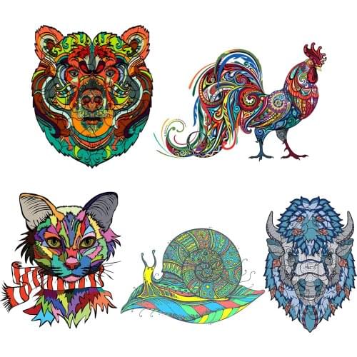 Montessori Wooden Jigsaw Puzzle Myterious Unique Shape Animal Puzzle Toys for Children Adults Birthday New Year Gifts