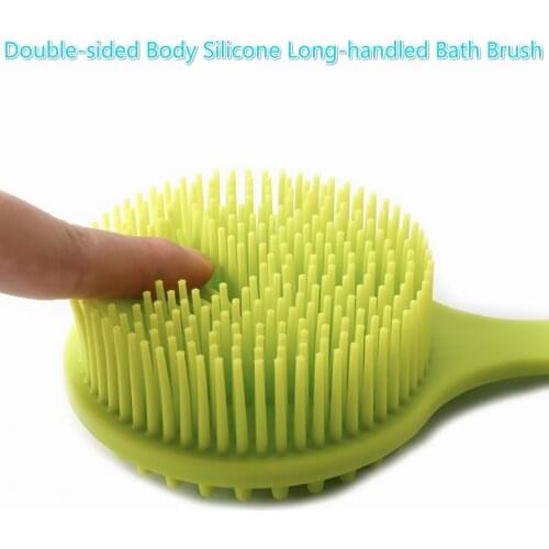 Double-sided Body Silicone Long-handled Bath Brush Shower Silicone Long-handled Bath Brush Back Massage Exfoliating Body