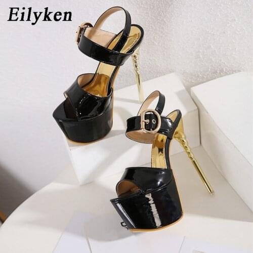 Eilyken 2021 NEW High Heels Sandals Summer Sexy Ankle Strap Open Toe Party Dress 17CM Platform Gladiator Women Shoes Size 35- 43
