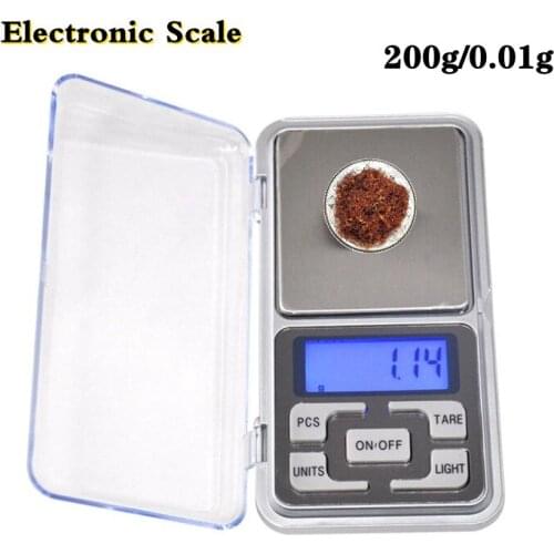 1Pcs 0.01g Tobacco Precision LCD Digital Scales 200g Mini Electronic Grams Weight Balance Scale for Herb Spice Weed Accessories
