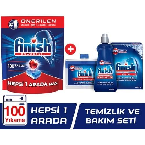 Finish All In One 100 Tablet + Cleaning Care Set